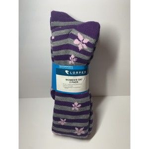 NEW 2 PACK LORPEN Women's Winter / Ski SOCKS (PURPLE) Medium 7-9.5 FAST US SHIP